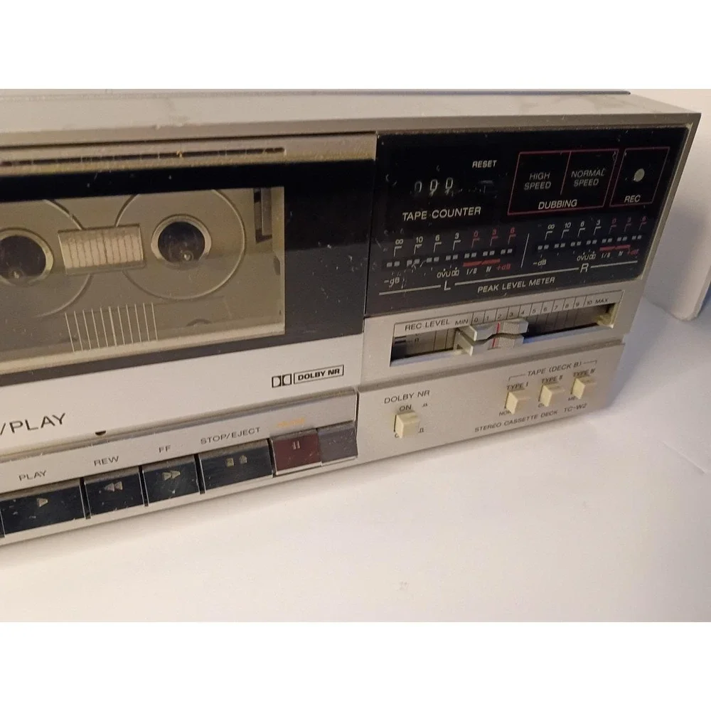 Sony TC-W2 NEW BELTS Dual Cassette Deck Tape Recorder HiFi Tested Works tested